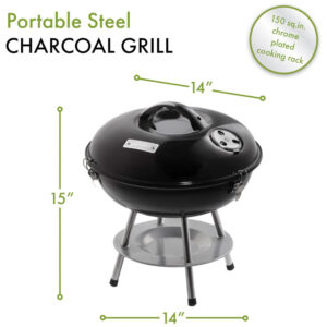 ECTQKQ0A85B00B_4-1 jpg - Churrasqueira á Carvão portátil, para 5 pessoas, preta, CUISINART CCG190, Preto