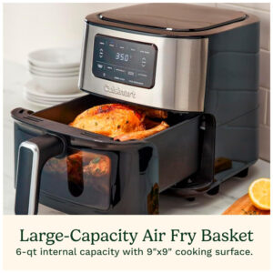 ECTQL3TP8FYB0B_3 jpg - Air Fryer 5,68 Litros com 5 Predefinições e Controle Digital, Cuisinart AIR 200, 110V 1800W, Preta