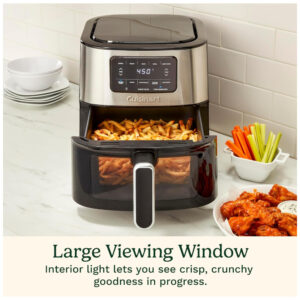 ECTQL3TP8FYB0B_5 jpg - Air Fryer 5,68 Litros com 5 Predefinições e Controle Digital, Cuisinart AIR 200, 110V 1800W, Preta