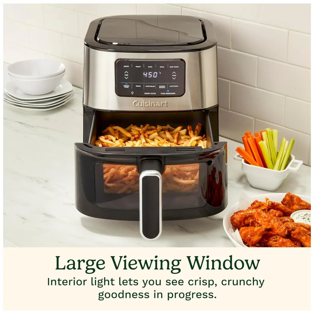 ECTQL3TP8FYB0B_5 jpg - Air Fryer 5,68 Litros com 5 Predefinições e Controle Digital, Cuisinart AIR 200, 110V 1800W, Preta
