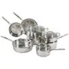 ECTQMXS50H500B_0 jpg - Conjunto de Panelas e Frigideiras de Aço Inoxidável, 11 Peças, CUISINART 77 11G, Prateado