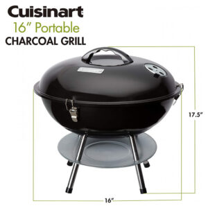 ECTQPZK9QRV80B_2 jpg - Churrasqueira a Carvão Portátil, Serve até 5 Pessoas, CUISINART CCG 216, Preto