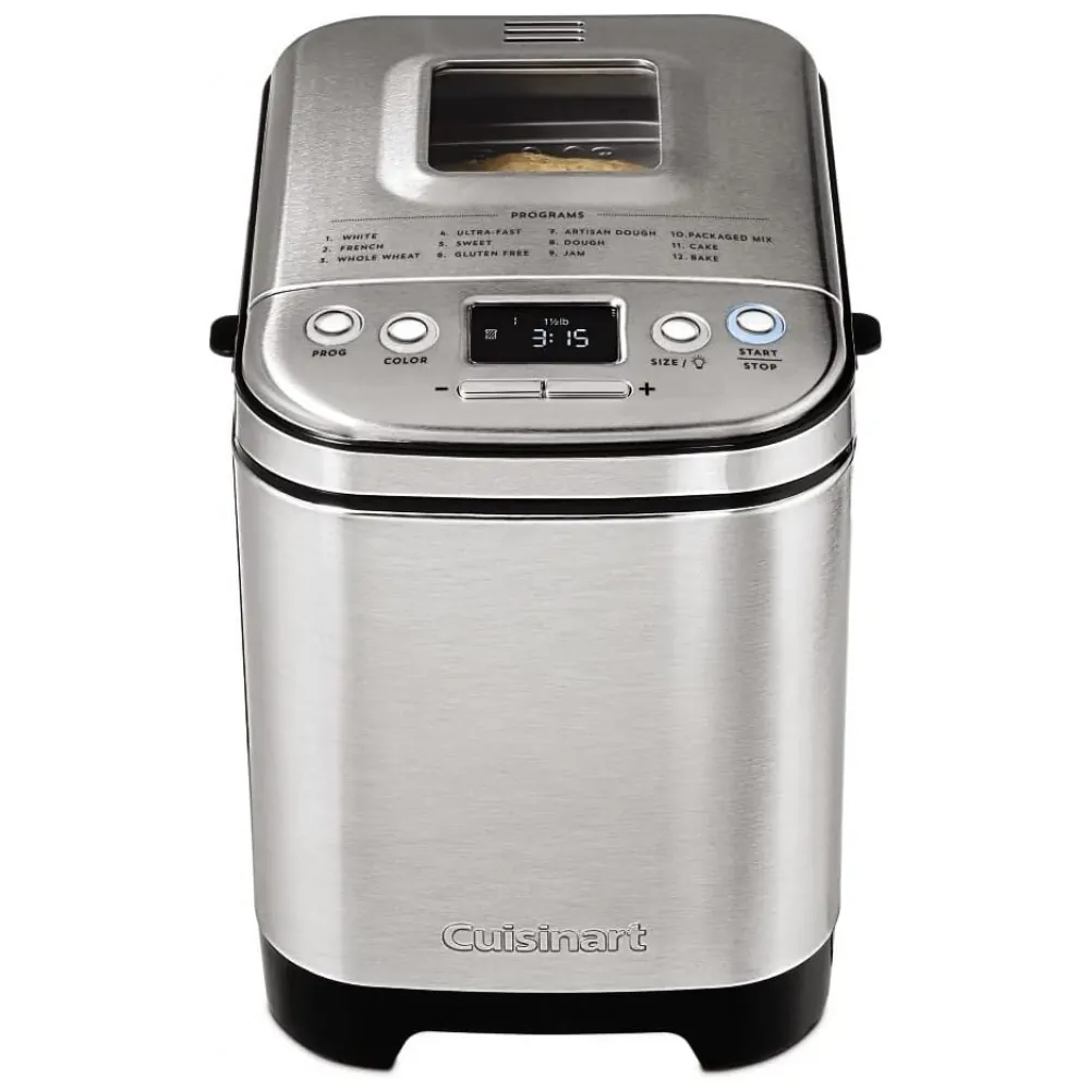 ECTQRDF4V8C70B_2 jpg - Panificadora Automática Cuisinart, 12 Programas, 3 Cores Pão, Prata 110V