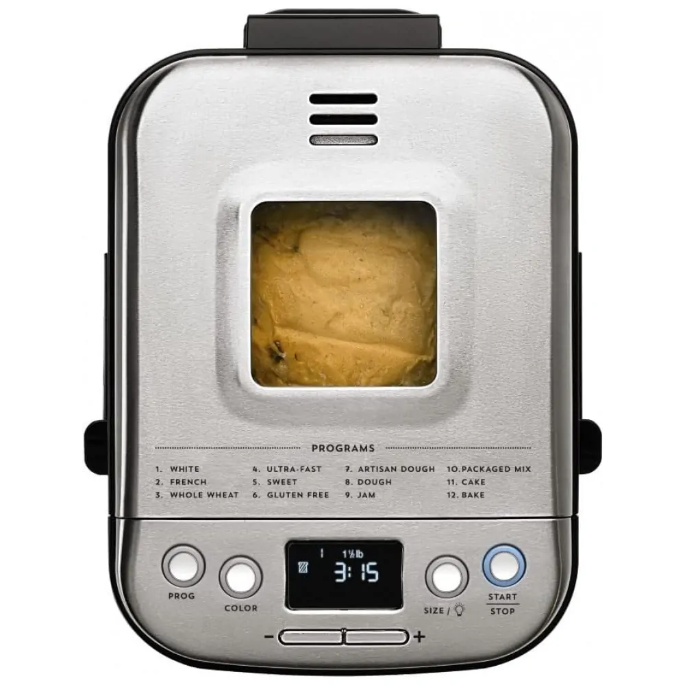 ECTQRDF4V8C70B_8 jpg - Panificadora Automática Cuisinart, 12 Programas, 3 Cores Pão, Prata 110V