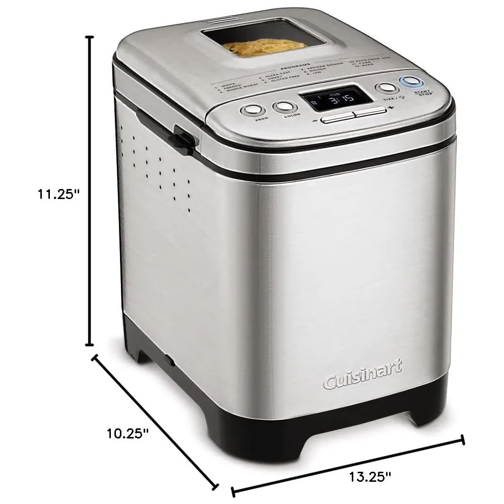 ECTQRDF4V8C70B_9 jpg - Panificadora Automática Cuisinart, 12 Programas, 3 Cores Pão, Prata 110V