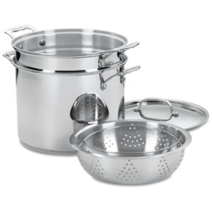 ECTQS10VU0000B_0 jpg - Panela para Massas 11,3 Litros em Aço Inoxidável, 4 Peças, Acabamento Espelhado, Cuisinart 77 412P1, Prata
