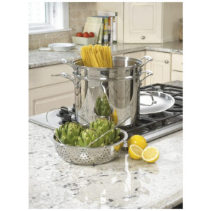 ECTQS10VU0000B_4 jpg - Panela para Massas 11,3 Litros em Aço Inoxidável, 4 Peças, Acabamento Espelhado, Cuisinart 77 412P1, Prata