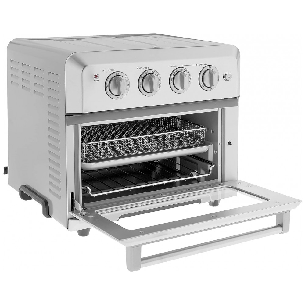 ECTQTCC8GGT80B_1 jpg - Fritadeira Elétrica AirFryer com Temperatura Ajustável e Temporizador, 110V 1800W, Cuisinart CTOA122, Prata