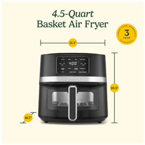 ECTQXV7TV89D0B_5 jpg - Air Fryer 4,20 Litros com 4 Programas, Cesta e Peças Laváveis, 110V 1600W, Cuisinart Air 160, Preta