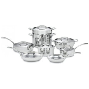 ECTQYUF82W900B_0 jpg - Conjunto de Panelas de Aço Inoxidável Francês Clássico, Peças, CUISINART FCT 13, Prateado