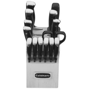 ECTQ37QWBZQ90B_1 jpg - Conjunto de Facas em Aço Inoxidável com Bloco de Bancada, 15 Peças, CUISINART, Preto