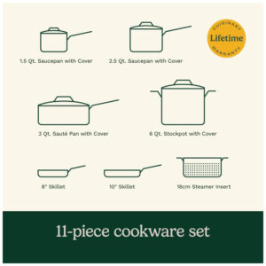 ECTQ3BDY4H670B_5 jpg - Jogo de Panelas com Interior Antiaderente Revestido de Cerâmica e Reforçado com Titânio, com 11 Peças, Cabo em Silicone e Tampas de Vidro, Cuisinart 733 30H, Preta