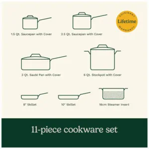 Jogo de Panelas 11 Peças Cuisinart 733 30H Antiaderente Cerâmica Reforçado com Titânio, Cabo Silicone e Tampas de Vidro, Preto
