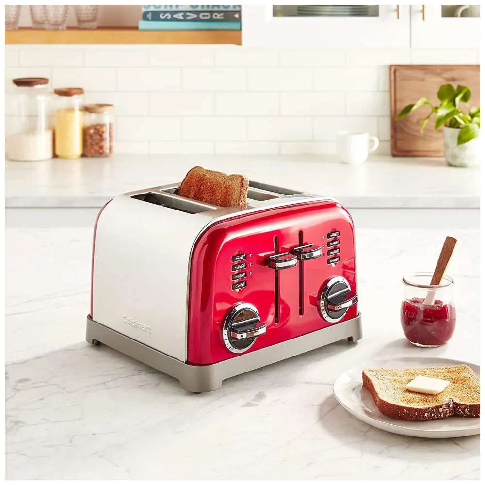 ECTQ8LGZMJ400B_1 jpg - Torradeira de 4 Fatias, Aço Inoxidável, 1800W, 110v, CUISINART CPT 180MRP1, Vermelho