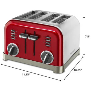 ECTQ8LGZMJ400B_4 jpg - Torradeira de 4 Fatias, Aço Inoxidável, 1800W, 110v, CUISINART CPT 180MRP1, Vermelho