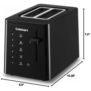 ECTQJ2G24F480B_2 jpg - Torradeira Elétrica 2 Fatias com 6 Níveis de Tostagem com Função Descongelar e Tela Touchscreen LED, 110v, CUISINART CPT T20, Preto