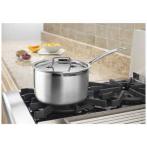 ECTQKLN82W900B_1 jpg - Panela em Aço Inoxidável com Tampa e Capacidade de 3,7L, Cuisinart Multiclad Pro MCP194 20N, Prata
