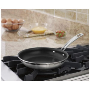 ECTQU4P82W900B_5 jpg - Frigideira em Aço Inoxidável Antiaderente de 20 cm, Compatível com Fogão a Gás, Elétrico e Indução, Cuisinart MultiClad Pro