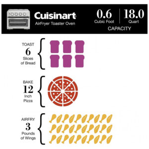 ECTQ4NTBWSH90B_7 jpg - Forno Elétrico de Bancada 8 em 1 com Controle de Temperatura e Temporizador, Cuisinart TOA 70, 110V 1800W, Cinza