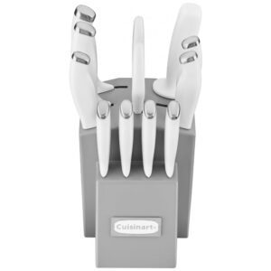 ECTQ8GR5J3V90B_0 jpg - Conjunto de Facas em Aço Inoxidável com Bloco de Bancada, 12 Peças, Cuisinart C77SSW, Branco