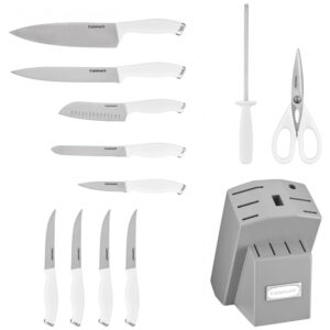ECTQ8GR5J3V90B_2 jpg - Conjunto de Facas em Aço Inoxidável com Bloco de Bancada, 12 Peças, Cuisinart C77SSW, Branco