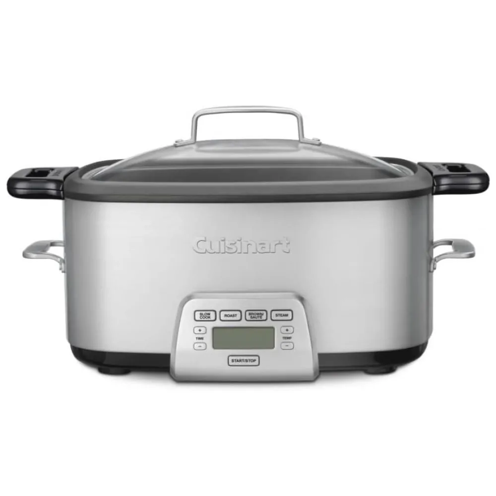 ECTQ8XWRW3500B_0 jpg - Panela Multifuncional com 4 Predefinições e Painel de Controle, 1350W, 110V, CUISINART MSC 800, Prateado