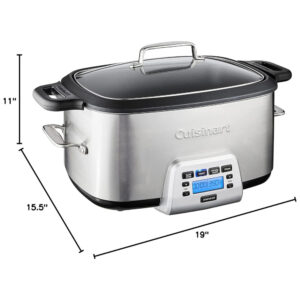 ECTQ8XWRW3500B_2 jpg - Panela Multifuncional com 4 Predefinições e Painel de Controle, 1350W, 110V, CUISINART MSC 800, Prateado