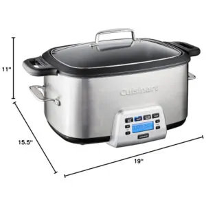 ECTQ8XWRW3500B_2 jpg - Panela Multifuncional com 4 Predefinições e Painel de Controle, 1350W, 110V, CUISINART MSC 800, Prateado