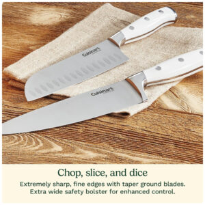 ECTQIW1DYLA10B_3 jpg - Conjunto de Facas em Aço Inoxidável com Bloco de Bancada, 15 Peças, CUISINART C77WTR 15P, Branco