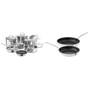 ECTQQM4Q5D4C0B_0 jpg - Jogo de Panelas e Frigideiras Antiaderentes em Aço Inoxidável, 13 Peças, Cuisinart 891313, Prata