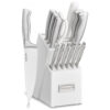 ECTQ4C6PQBS90B_0-1 jpg - Conjunto de Facas com Lâminas em Aço Inoxidável, 15 Peças, Cuisinart, Branco Brilhante