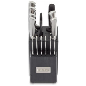 ECTQ8NZTKFLC0B_0-1 jpg - Conjunto de Facas em Aço Inoxidável com Bloco de Armazenamento, 15 Peças, Cuisinart, Cinza