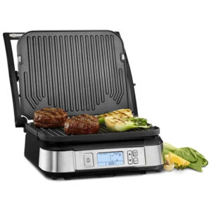 ECTQ97PZGY690B_4 jpg - Sanduicheira Antiaderente 3 Fatias, Painel LED, Aço Inoxidável, 110v, CUISINART E9CUIGR6S, Prateado