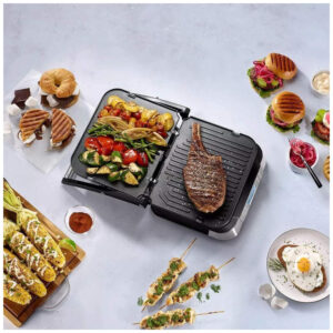 ECTQ97PZGY690B_5 jpg - Sanduicheira Antiaderente 3 Fatias, Painel LED, Aço Inoxidável, 110v, CUISINART E9CUIGR6S, Prateado