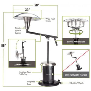 ECTQTDTBLVK90B_8-1 jpg - Aquecedor de Pátio a Gás Extra Grande com Escudo Térmico Cuisinart COH 400, Preto