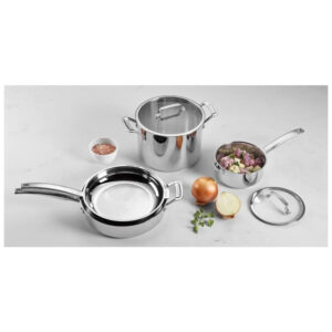 ECTQY86MWHH80B_9 jpg - Conjunto de Panelas e Frigideiras Antiaderentes de Aço Inoxidável, Peças, CUISINART N91 11, Prateado