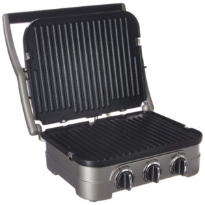 ECTQ0TLRU9400B_1 jpg - Churrasqueira Elétrica, 5 em 1, para 4 pessoas, 1500 W, prata, 110v, CUISINART GR 4N, Cinza