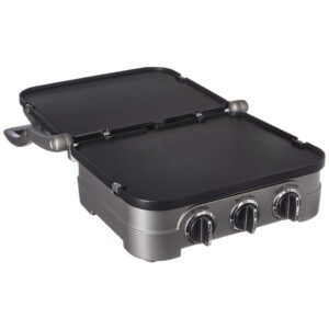 ECTQ0TLRU9400B_3 jpg - Churrasqueira Elétrica, 5 em 1, para 4 pessoas, 1500 W, prata, 110v, CUISINART GR 4N, Cinza