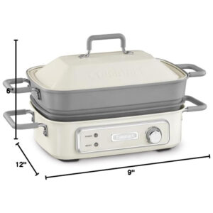 ECTQNYQK4F480B_5 jpg - Churrasqueira Elétrica, multifuncional, para 7 pessoas, 5 litros, 1400 W, branca, 110v, CUISINART GR M3, Branco