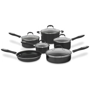ECTQOAT50H500B_0 jpg - Conjunto de Panelas e Frigideira Antiaderente 11 Peças em Aço Anodizado, Cuisinart