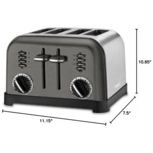 ECTQB38B4C970B_2 jpg - Torradeira Elétrica, Metal Classic, 4 Fatias, Inox, 110v, CUISINART CPT 180BKS, Preto