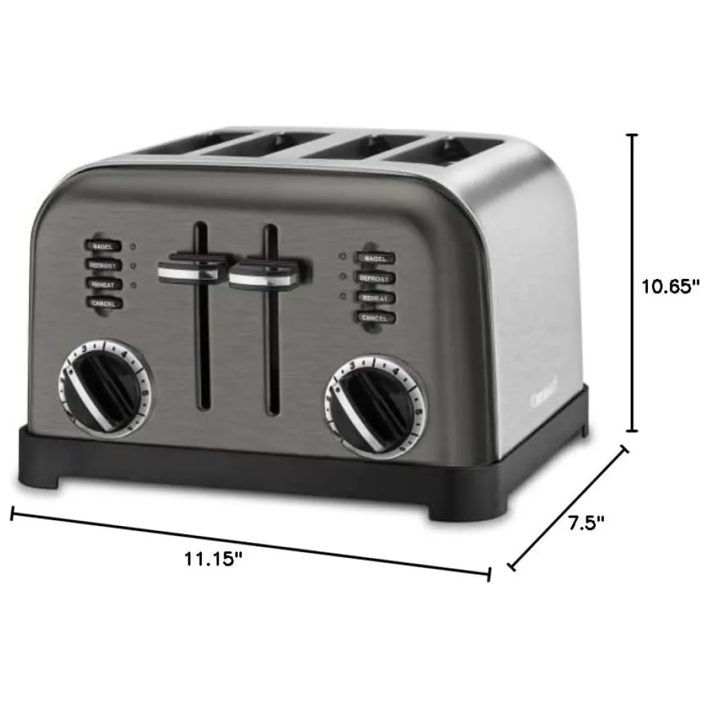 ECTQB38B4C970B_2 jpg - Torradeira Elétrica, Metal Classic, 4 Fatias, Inox, 110v, CUISINART CPT 180BKS, Preto