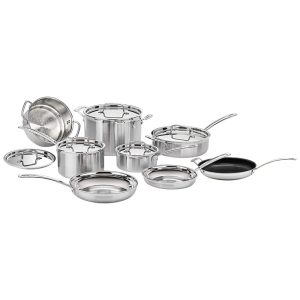 ECTQ2629F8L80B_0 jpg - Conjunto de Panelas Cuisinart 13 Peças, MultiClad Pro Triplo Revestimento, Prateado
