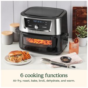 ECTQ34JNCNPD0B_1 jpg - Fritadeira de Ar Cuisinart, Forno de 9 Litros com Cesto de Aço Inoxidável e 6 Programas para Assar, Cozinhar, Grelhar, Fritar,