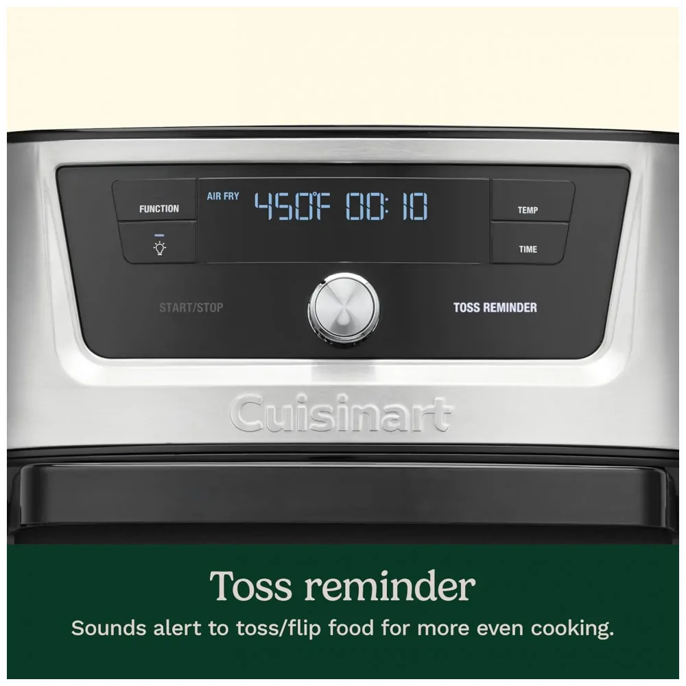 ECTQ34JNCNPD0B_3 jpg - Fritadeira de Ar Cuisinart, Forno de 9 Litros com Cesto de Aço Inoxidável e 6 Programas para Assar, Cozinhar, Grelhar, Fritar,