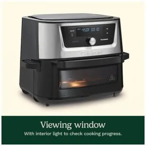 ECTQ34JNCNPD0B_4 jpg - Fritadeira de Ar Cuisinart, Forno de 9 Litros com Cesto de Aço Inoxidável e 6 Programas para Assar, Cozinhar, Grelhar, Fritar,