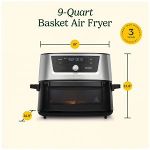 ECTQ34JNCNPD0B_6 jpg - Fritadeira de Ar Cuisinart, Forno de 9 Litros com Cesto de Aço Inoxidável e 6 Programas para Assar, Cozinhar, Grelhar, Fritar,