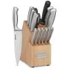 ECTQQFQGLM8B0B_0 jpg - Conjunto de Facas com Bloco de Madeira Natural, 15 Peças, Cuisinart, Bege