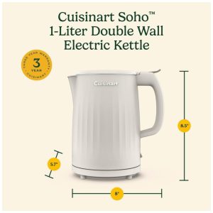 ECTQS62HF5DD0B_4 jpg - Chaleira Elétrica Cuisinart Soho 1 Litro de Parede Dupla
