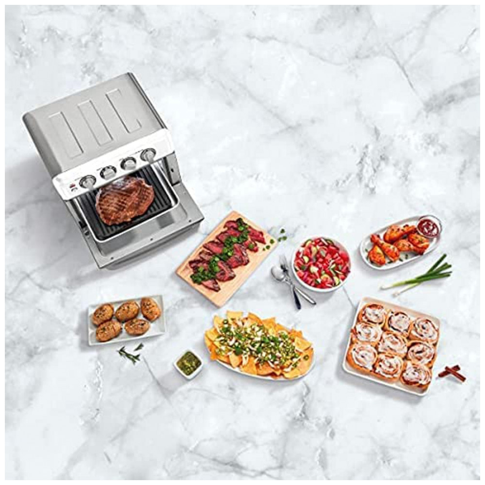 ECTQZ2XC58R90B_4 jpg - Forno Elétrico Air Fryer Cuisinart TOA 70W 17L Branco, 8 Funções, Grill Reversível, 1800W, Timer 60min, Inox, Fácil Limpeza